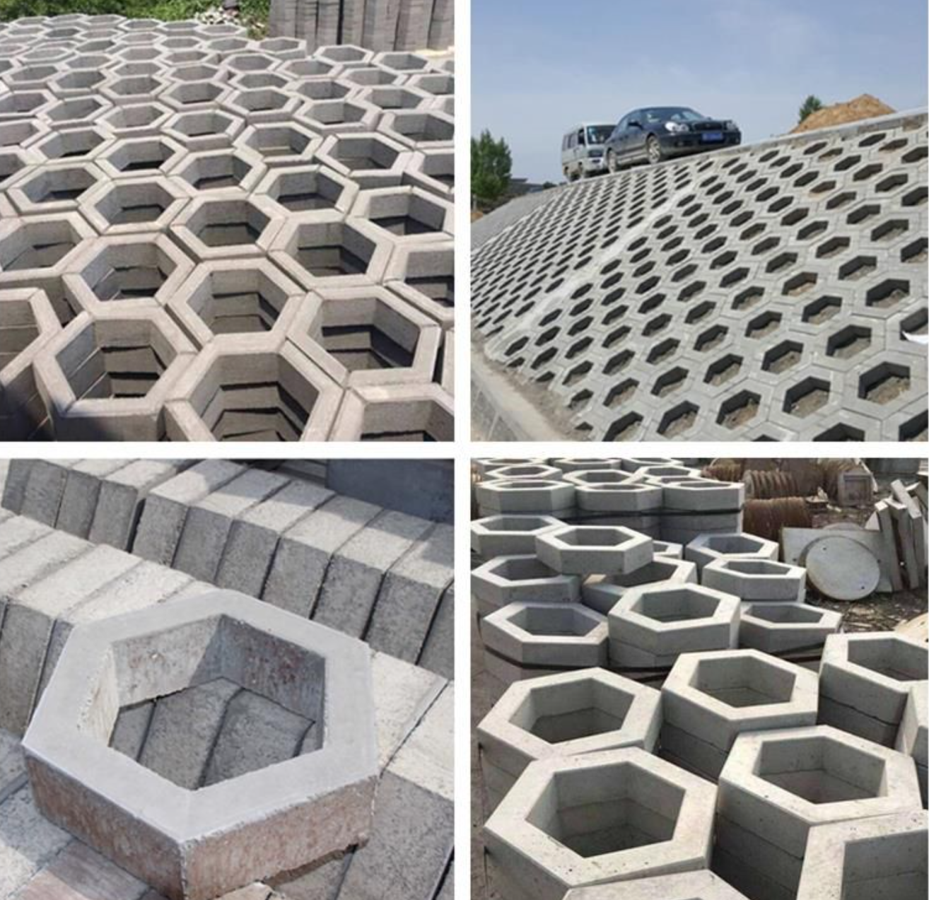 Fully automatic 10-15 concrete interlocking block hollow hexagonal slope protection brick machine